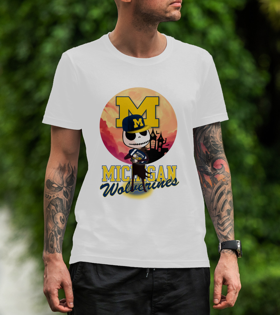 Michigan Wolverines Jack Skellington Halloween Anime T-Shirt