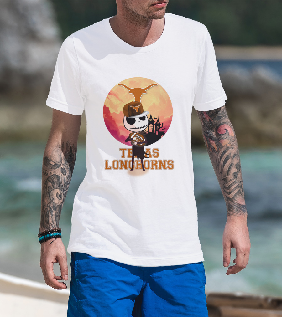 Texas Longhorns Football Skeleton Halloween T-Shirt
