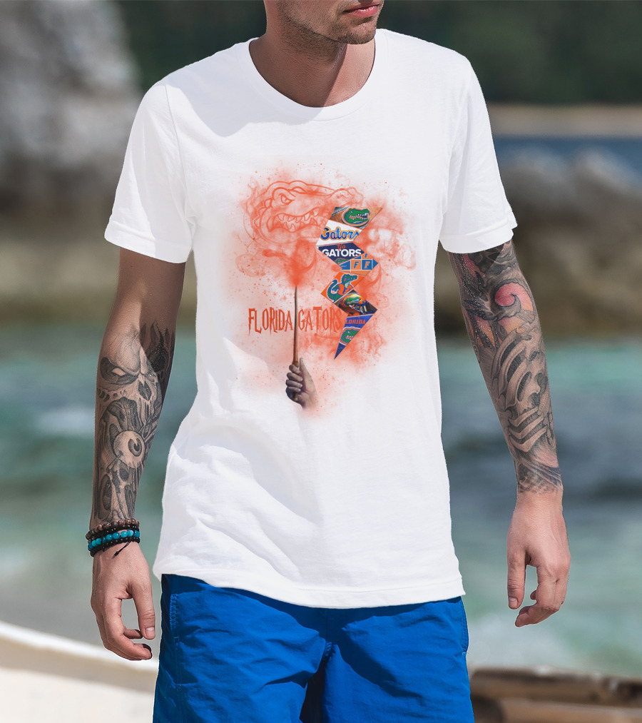 Florida Gators Hand Holding Flags And Alligator T-Shirt