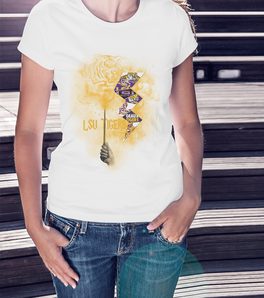 Lsu Tigers Geaux Tigers Lightning Wand T-Shirt