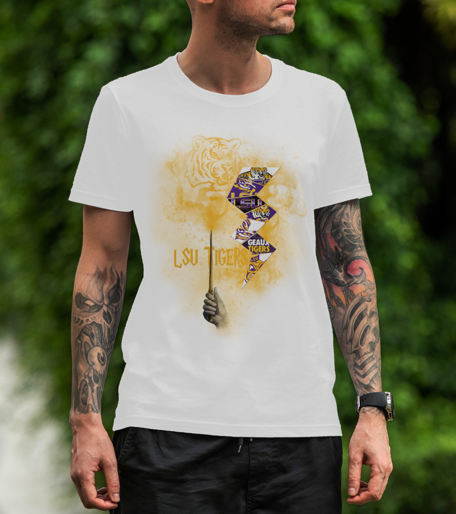 Lsu Tigers Geaux Tigers Lightning Wand T-Shirt