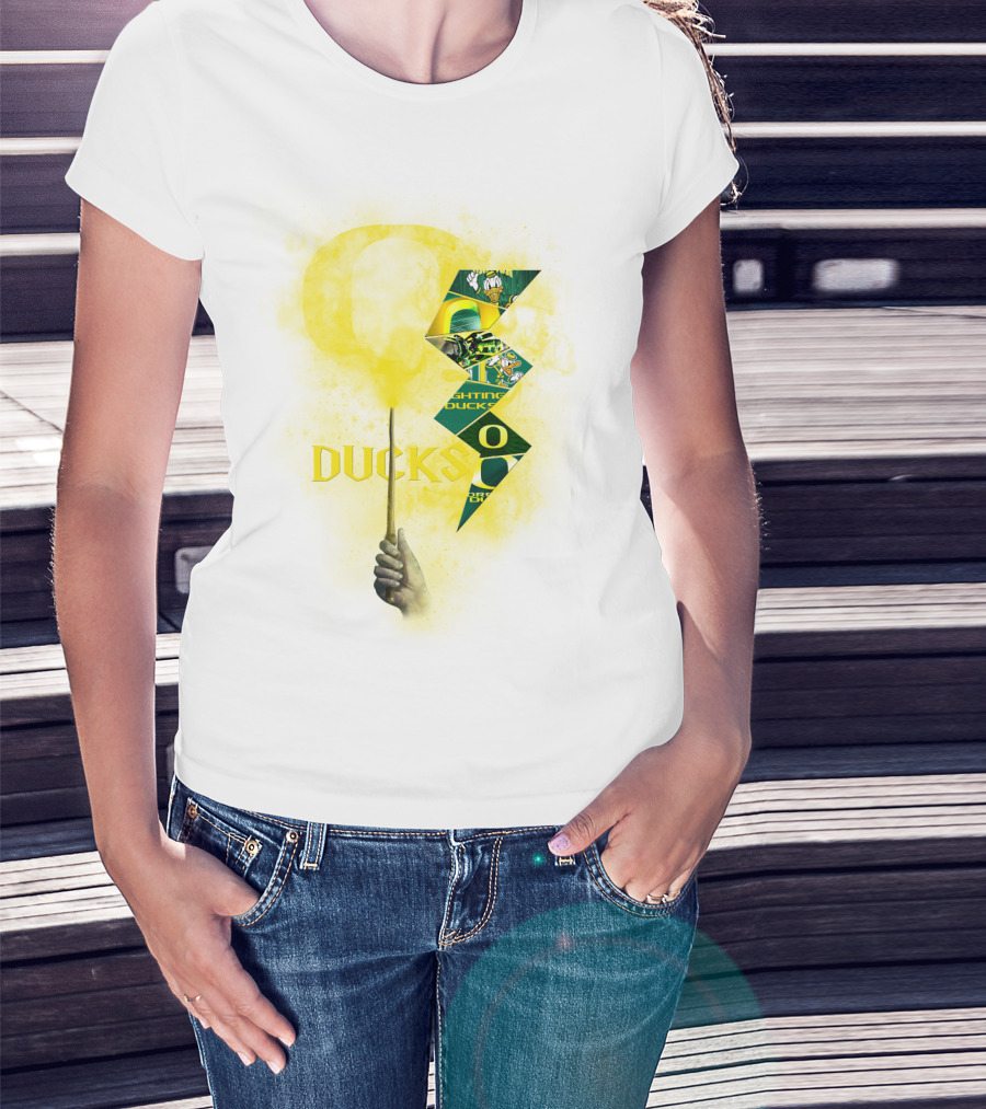 Oregon Ducks Lightning Bolt Logo Collage T-Shirt