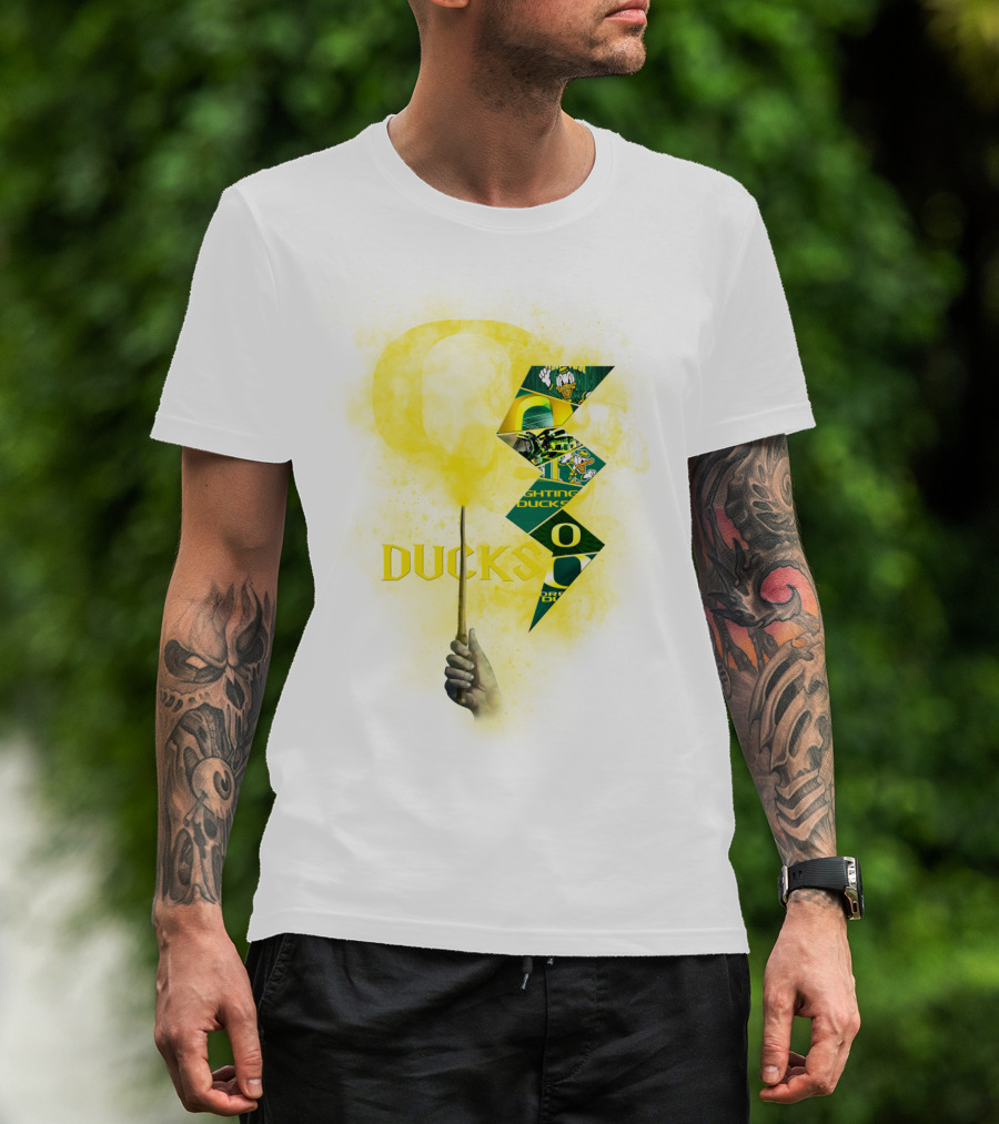 Oregon Ducks Lightning Bolt Logo Collage T-Shirt