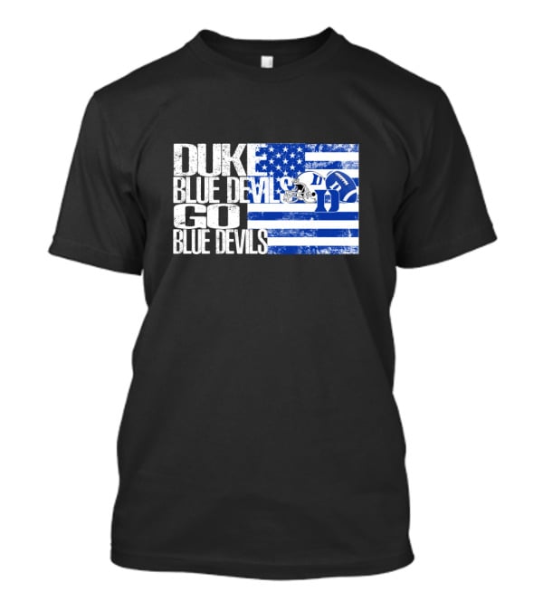 Duke Blue Devils Go Blue Devils Usa Flag Football Helmet T-Shirt