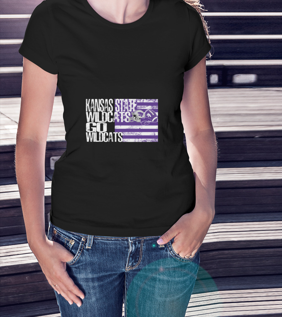 Kansas State Wildcats Go Wildcats Flag T-Shirt