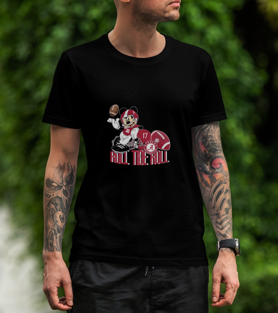 Roll Tide Roll Alabama Football Mickey Mouse T-Shirt