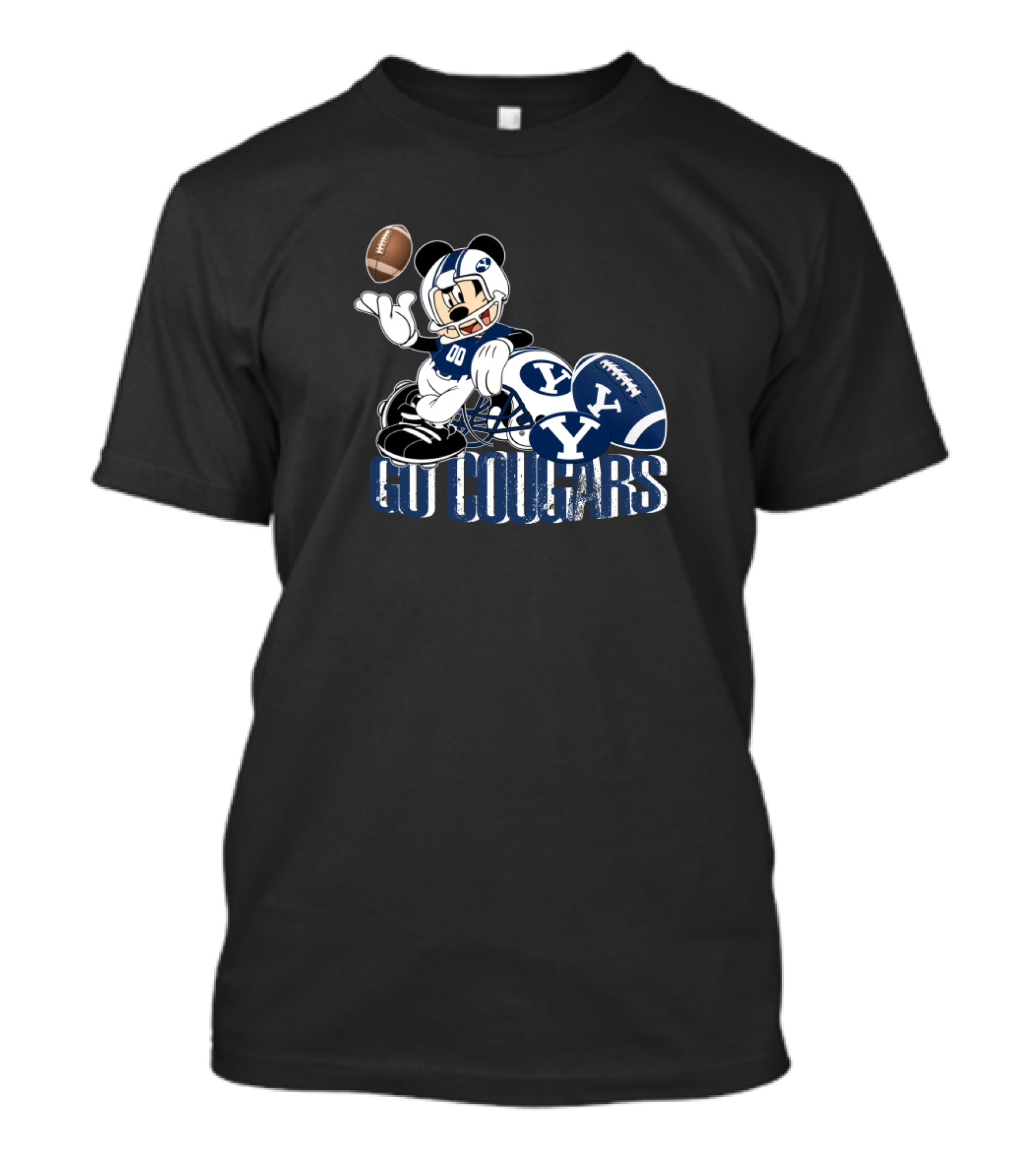 Go Cougars Football Mickey Byu Fan Gear T-Shirt