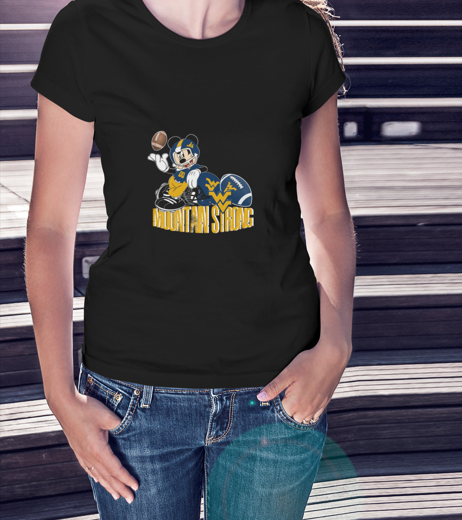 Chtnca8023 Mountain Strong Wv Football Mickey Quarterback T-Shirt