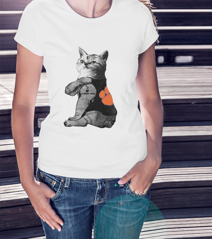 Clemson Tigers Cat Paw Print T-Shirt