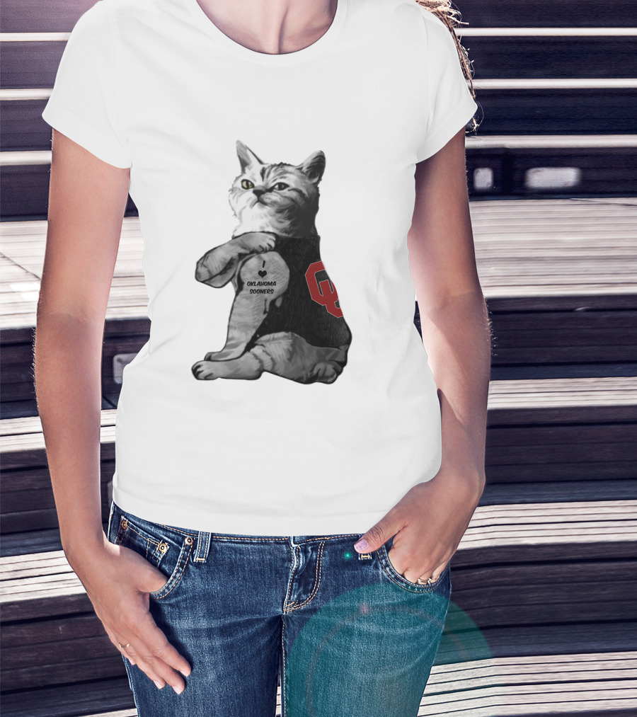 Oklahoma Sooners Cat Mascot Wearing Ou T-Shirt