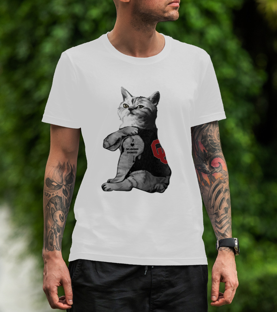 Oklahoma Sooners Cat Mascot Wearing Ou T-Shirt
