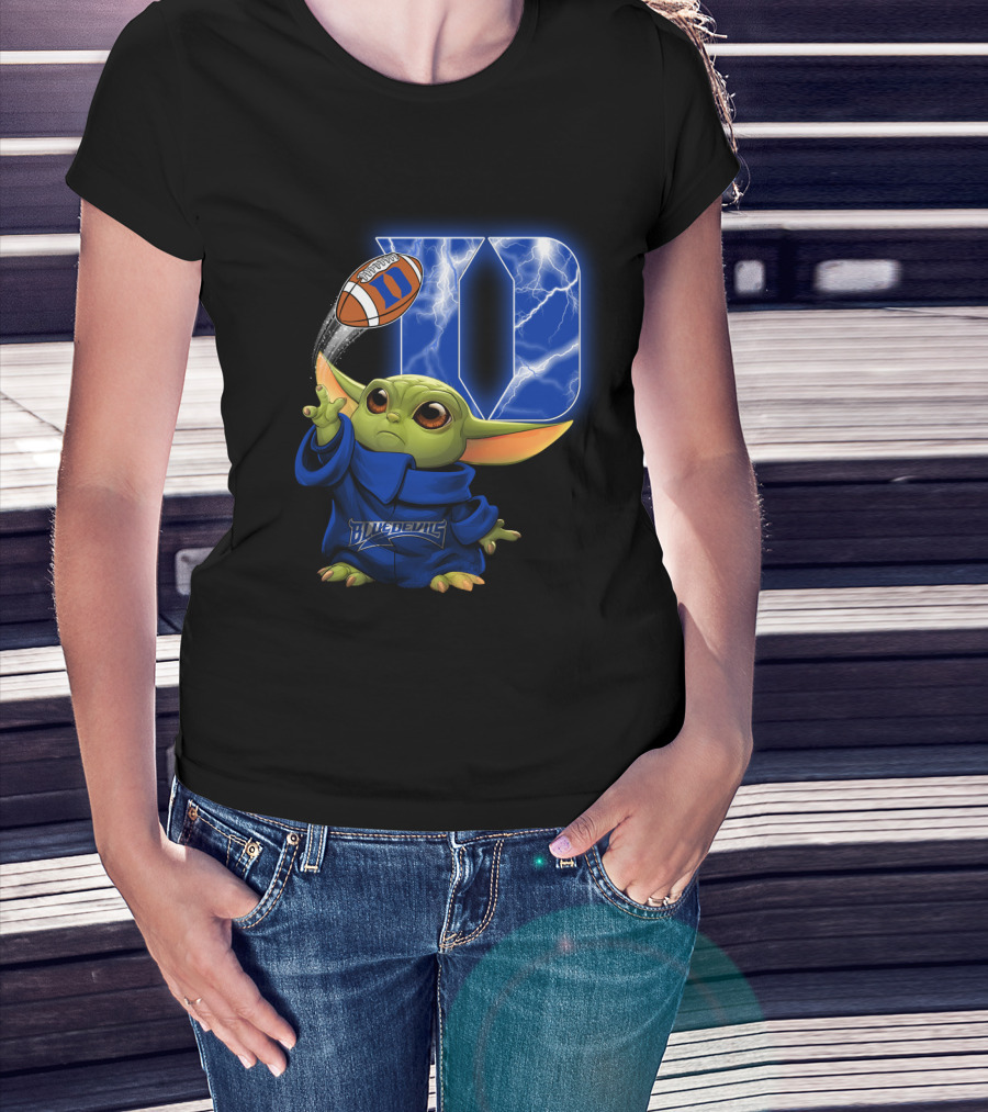 Blue Devils Chtnca9006 Football Lightning Yoda Nod T-Shirt