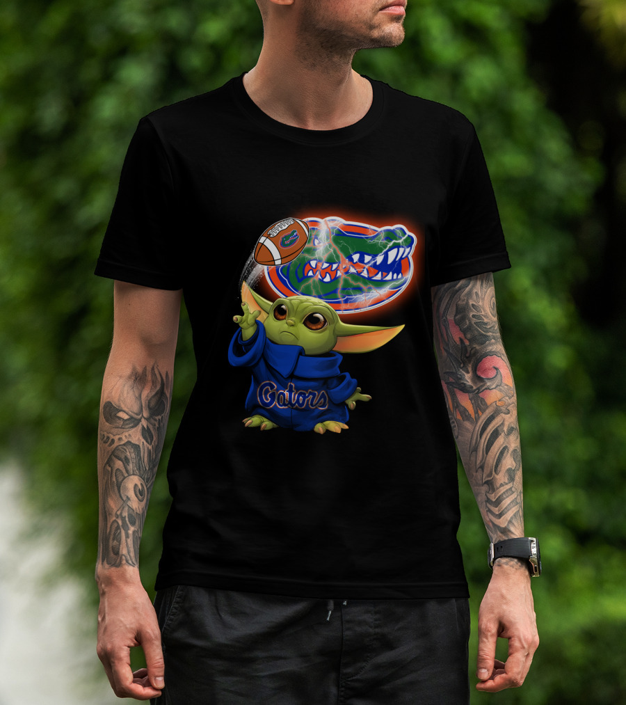 Gators Baby Yoda Holding Football Florida Gators T-Shirt
