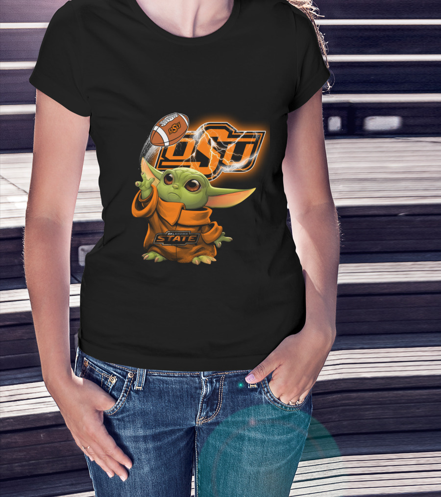 Oklahoma State Osu Football Baby Yoda T-Shirt