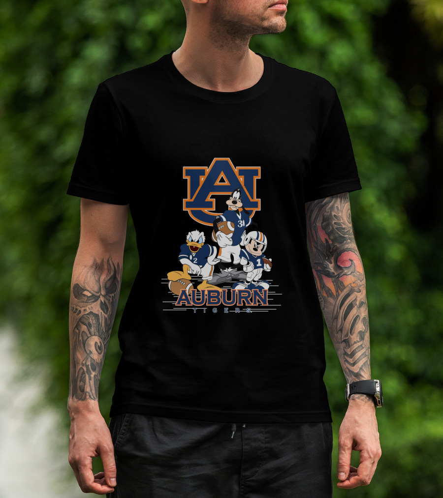 Auburn Tigers Disney Characters Football Team T-Shirt