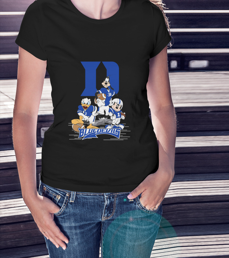 Blue Devils Football Mickey Donald Goofy Duke D T-Shirt
