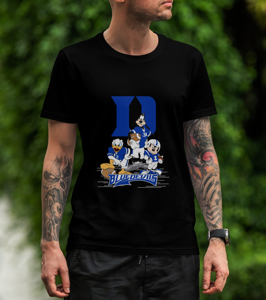 Blue Devils Football Mickey Donald Goofy Duke D T-Shirt