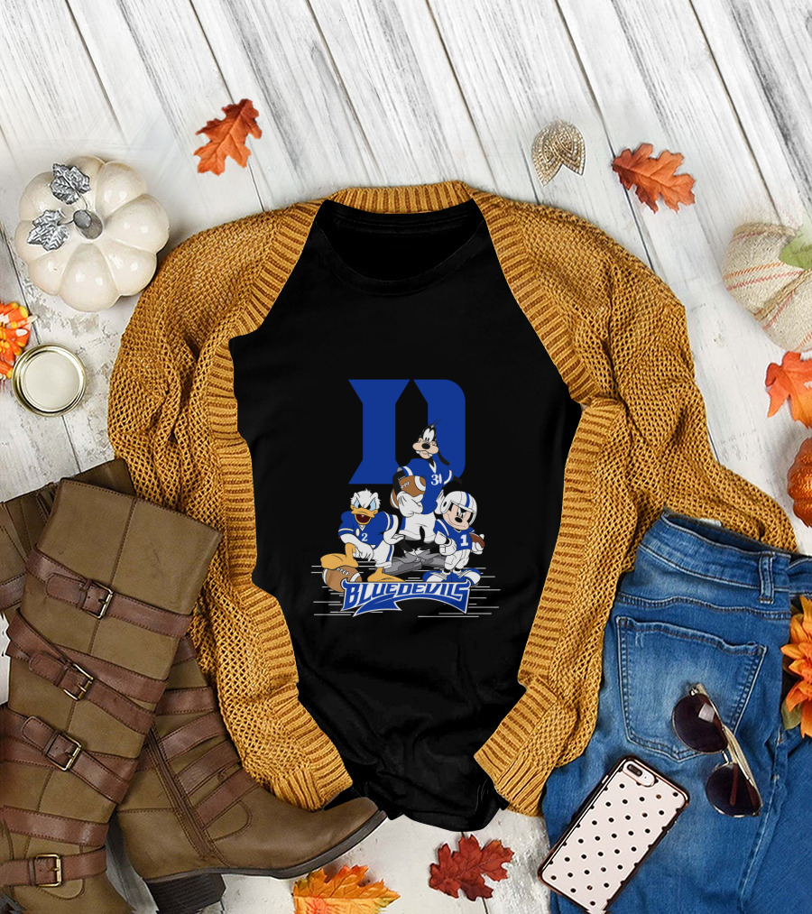 Blue Devils Football Mickey Donald Goofy Duke D T-Shirt
