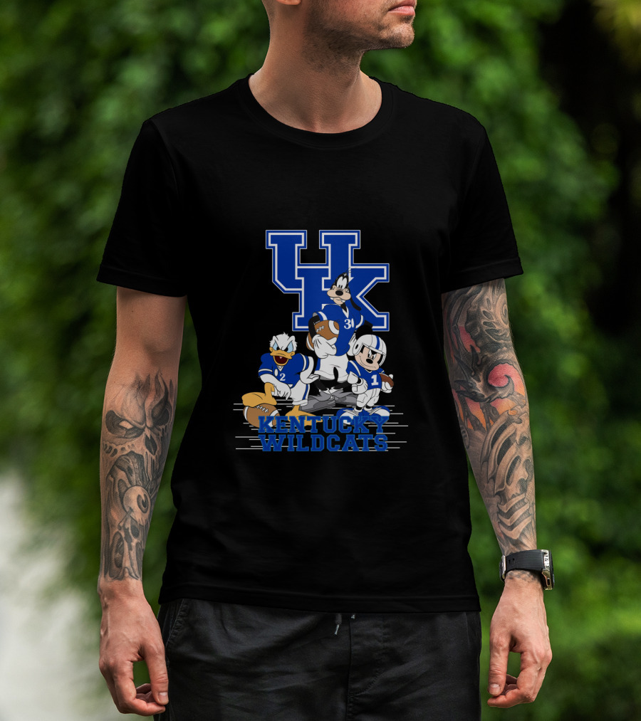 Kentucky Wildcats Mickey Donald Goofy Football Team Players T-Shirt