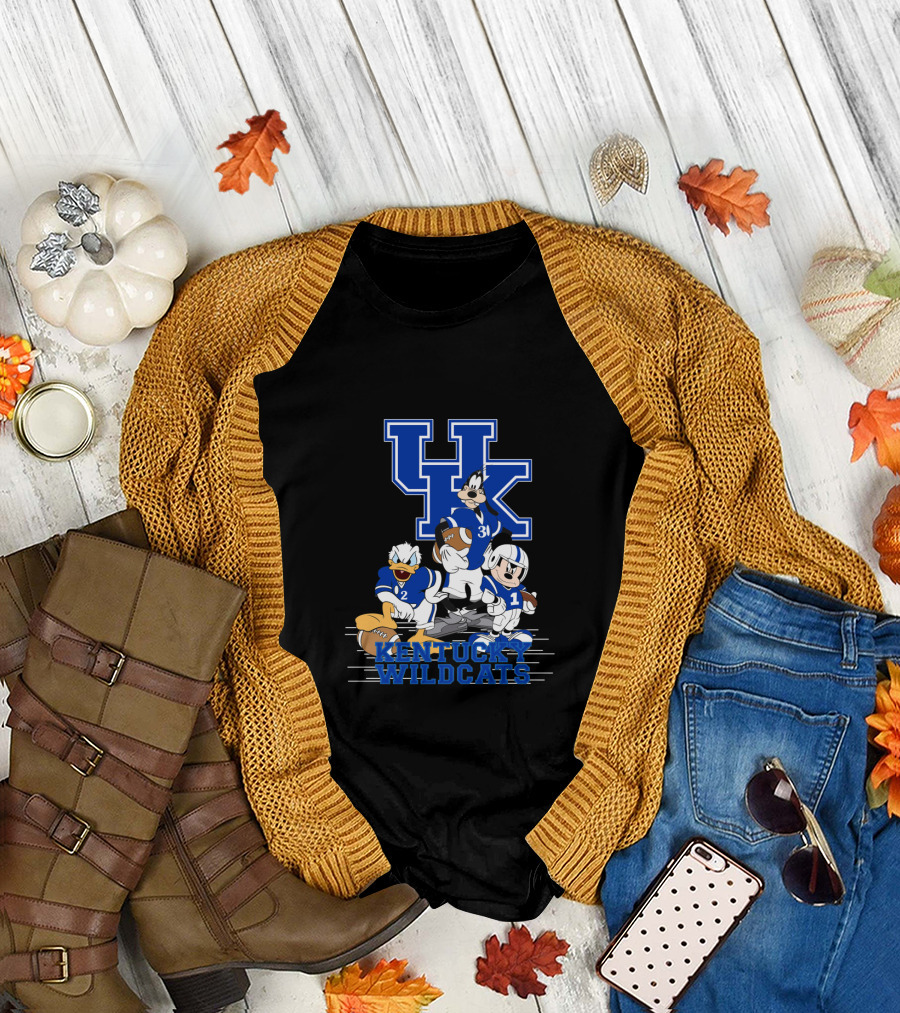 Kentucky Wildcats Mickey Donald Goofy Football Team Players T-Shirt