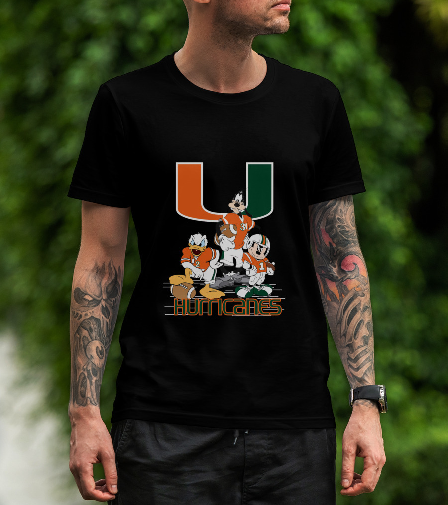 University Of Miami Hurricanes Characters Football Team T-Shirt