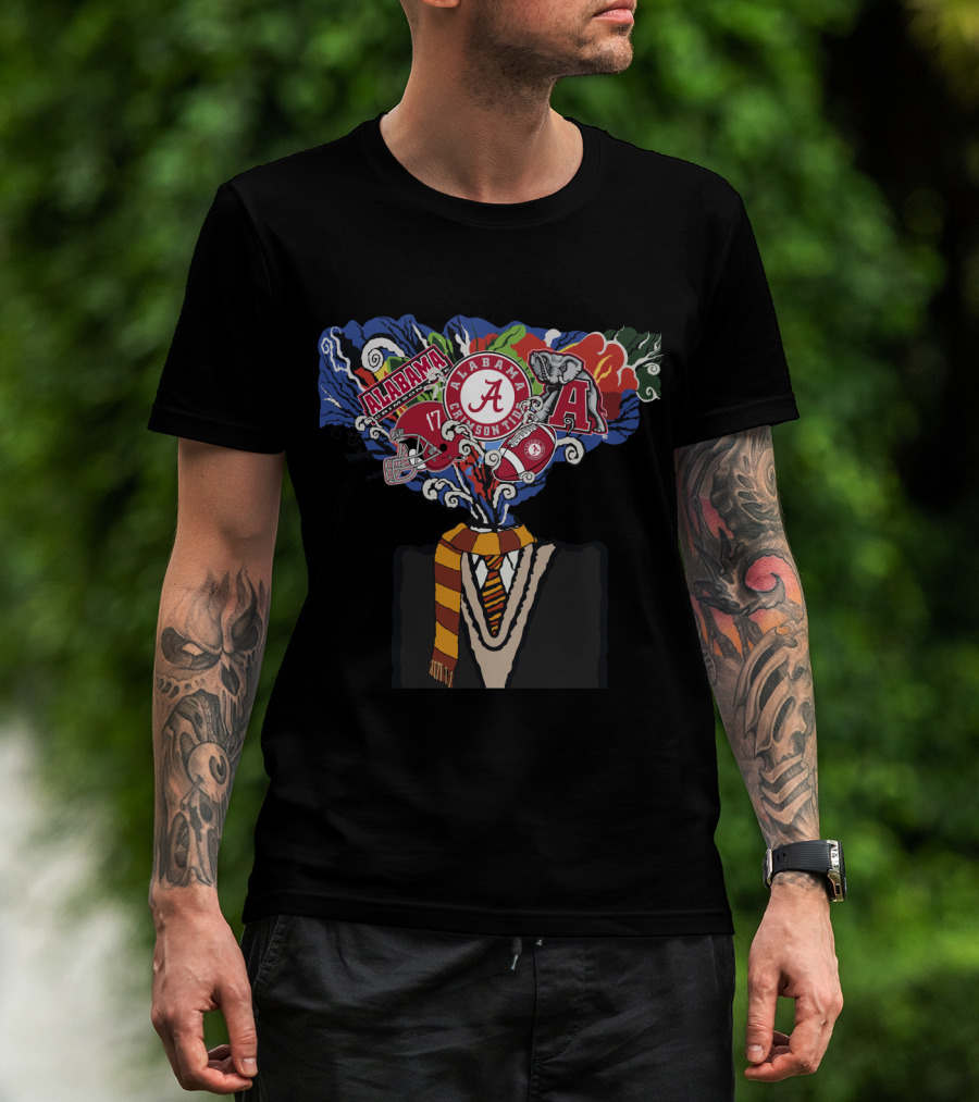 Alabama Crimson Tide College Team Symbols And Icons Explosion T-Shirt