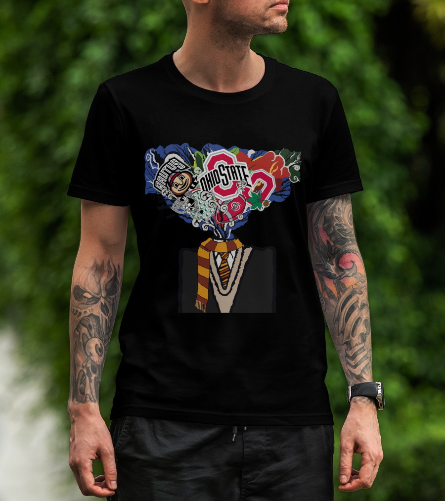 Ohio State Brutus Buckeye And Hogwarts Gryffindor Mashup Chtnca11008 T-Shirt