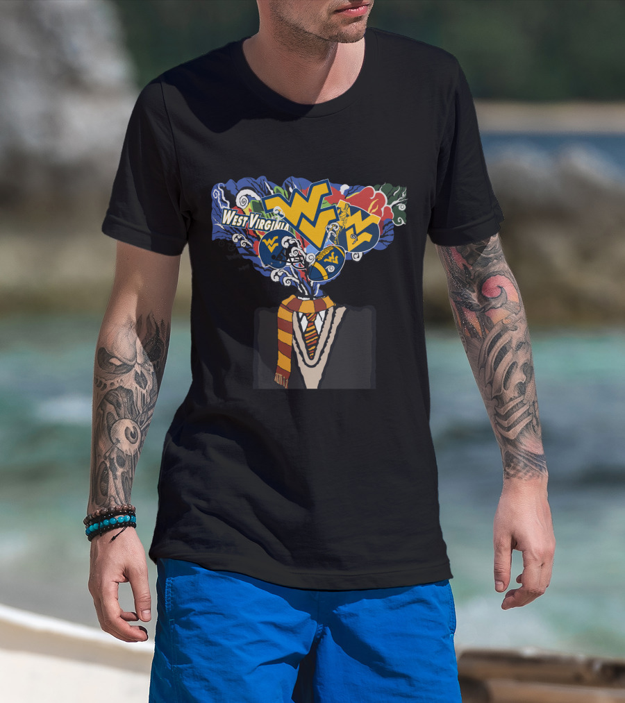West Virginia Mountaineers W V Imagery With Wizard Elements Chtnca11010 T-Shirt