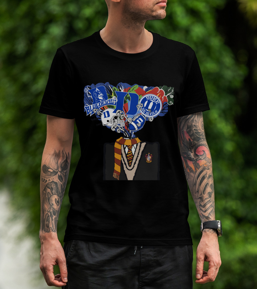 Blue Devils Duke Hogwarts Crest Fusion T-Shirt