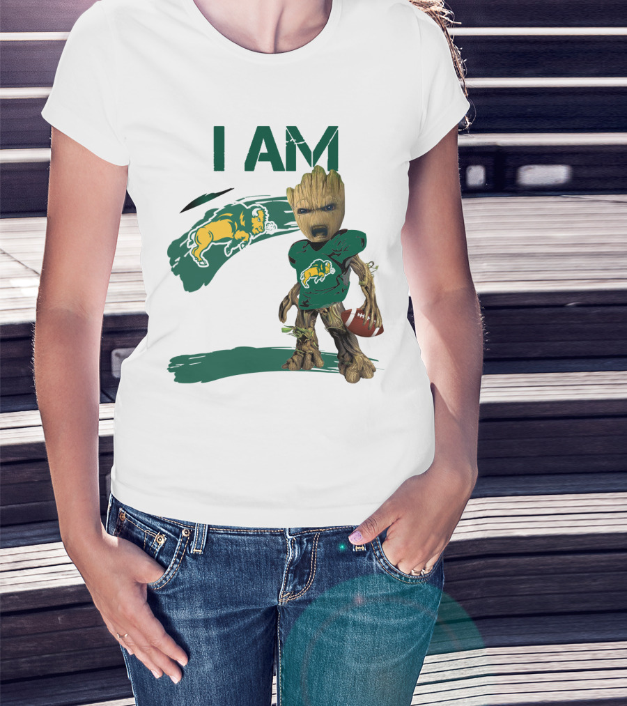 I AM Bison Football Baby Groot T-Shirt