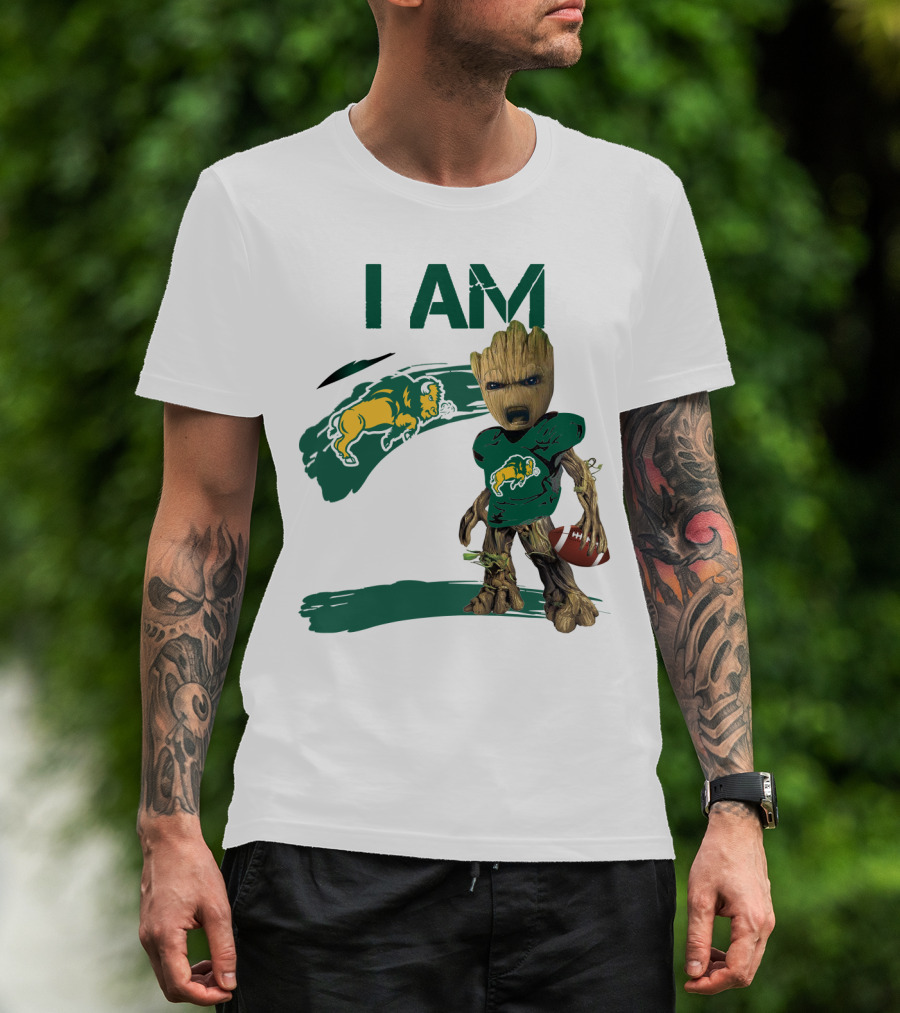 I AM Bison Football Baby Groot T-Shirt