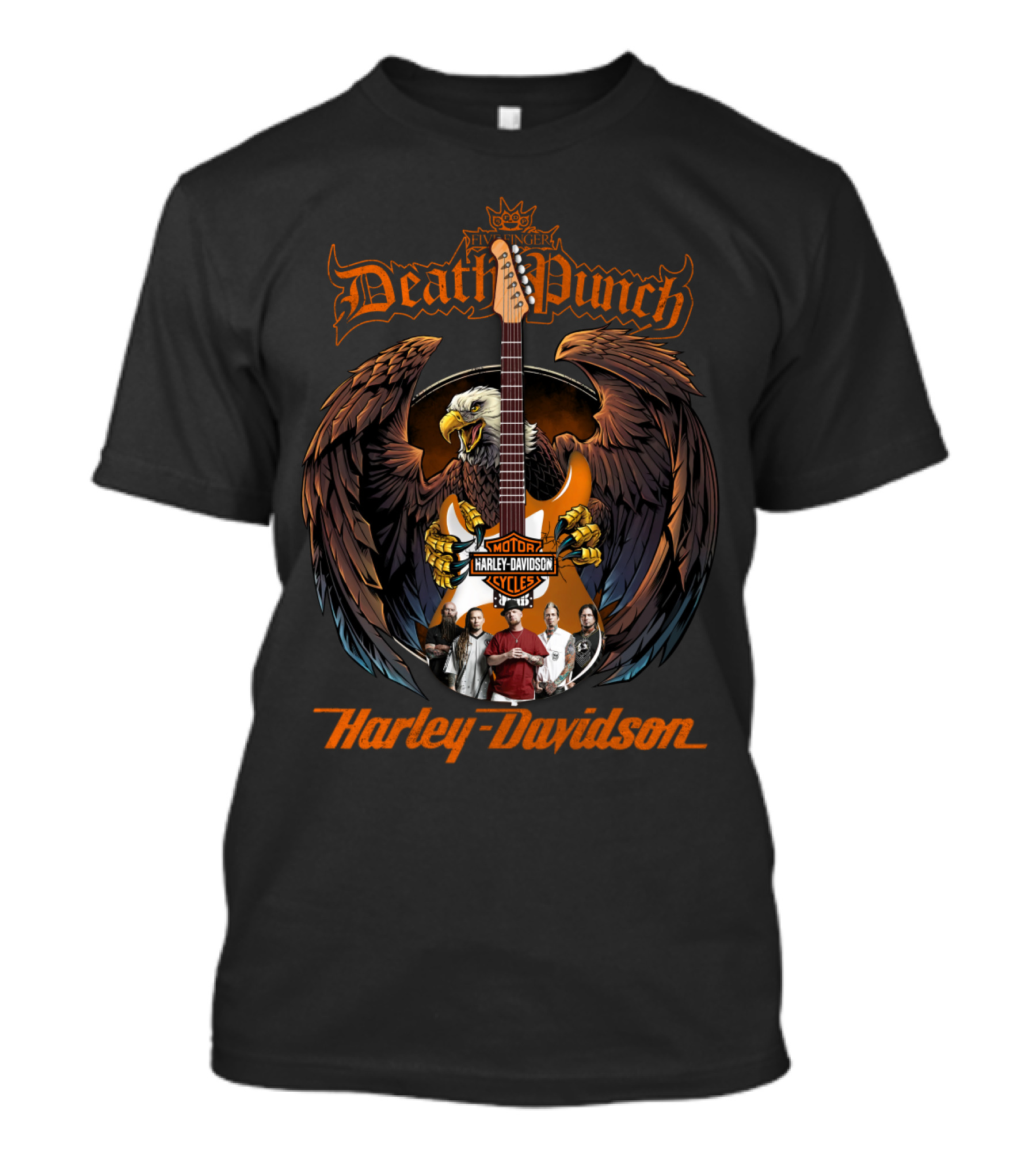 Death Punch Harley Davidson Motor Cycles Eagle Band Members T-Shirt