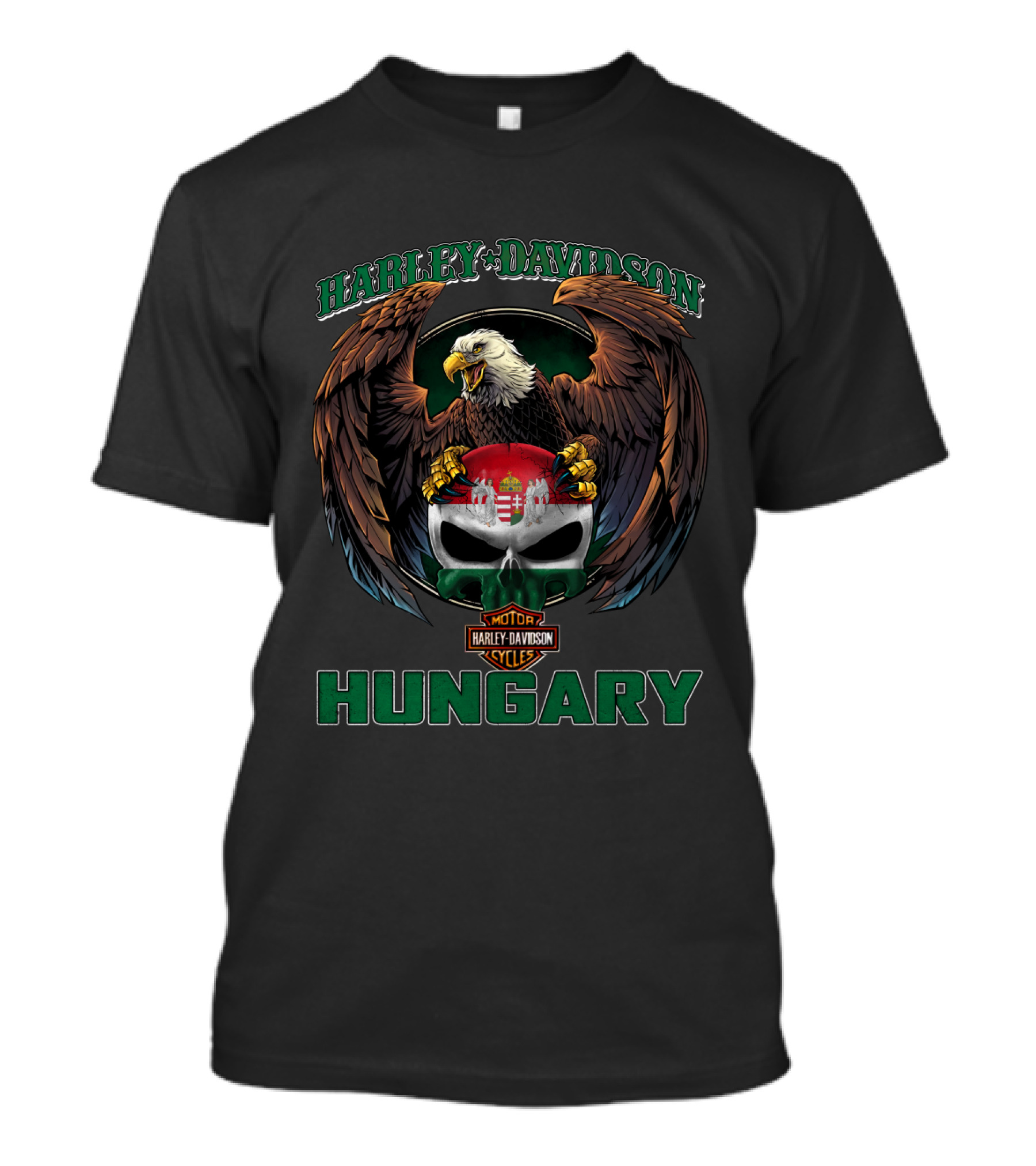 Harley Davidson Motor Cycles Eagle Hungary T-Shirt