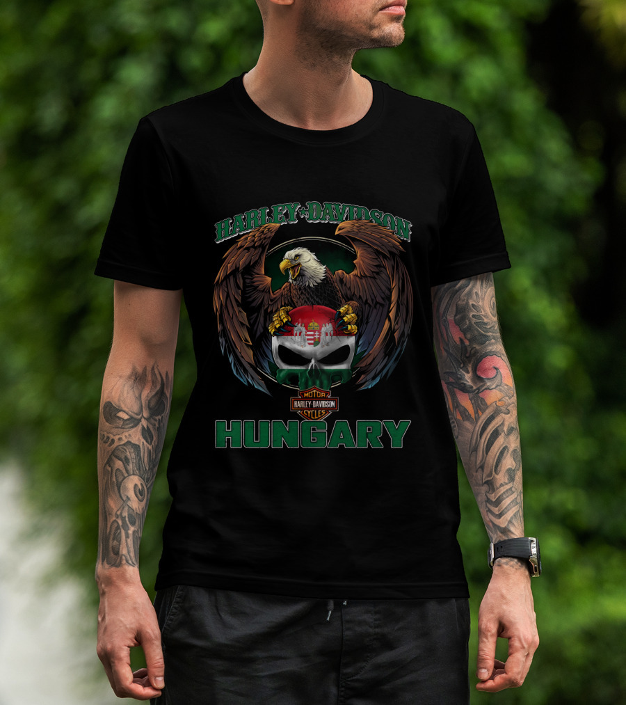 Harley Davidson Motor Cycles Eagle Hungary T-Shirt