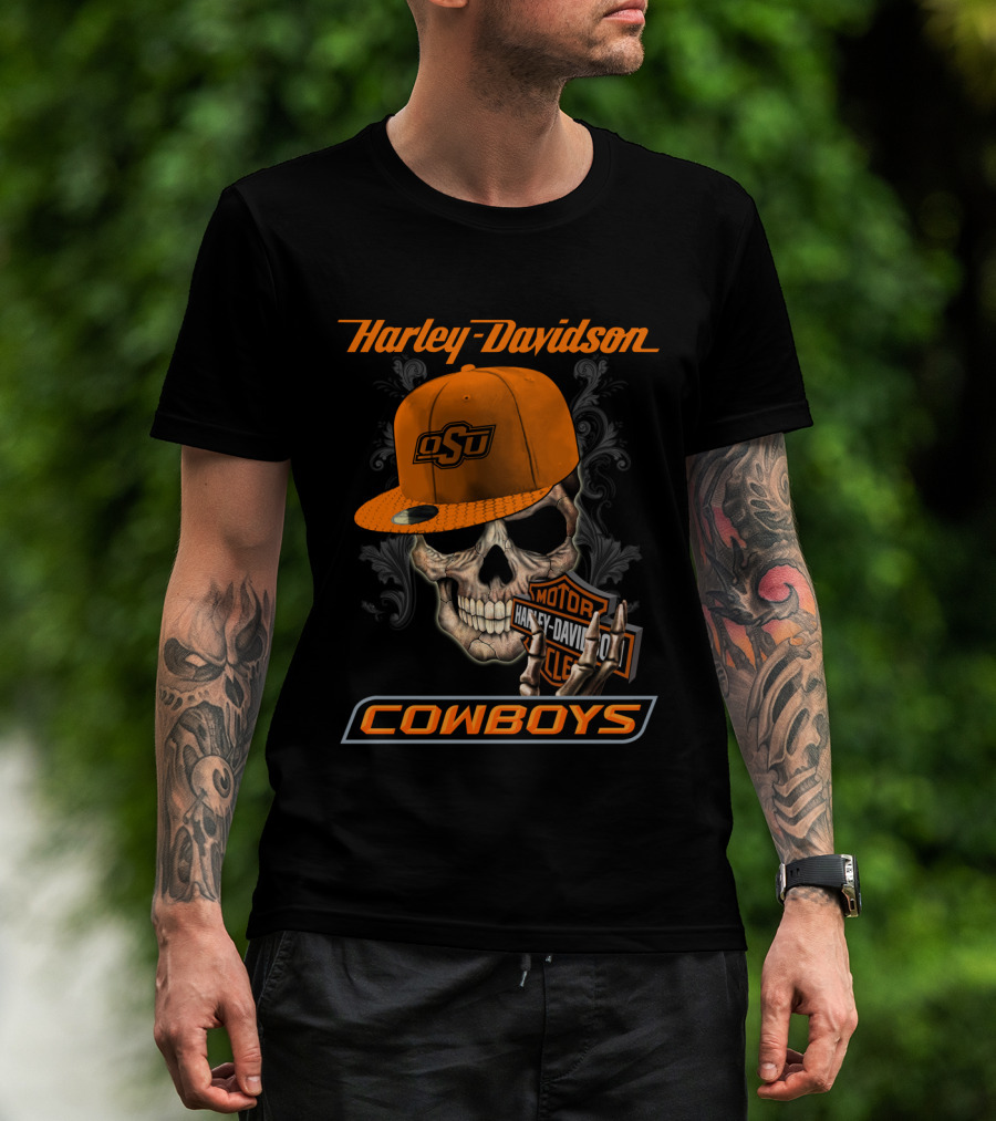 Harley Davidson Osu Cowboys Skull T-Shirt