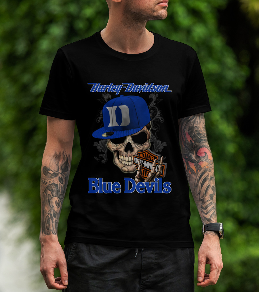 Harley Davidson Skull Duke Blue Devils T-Shirt