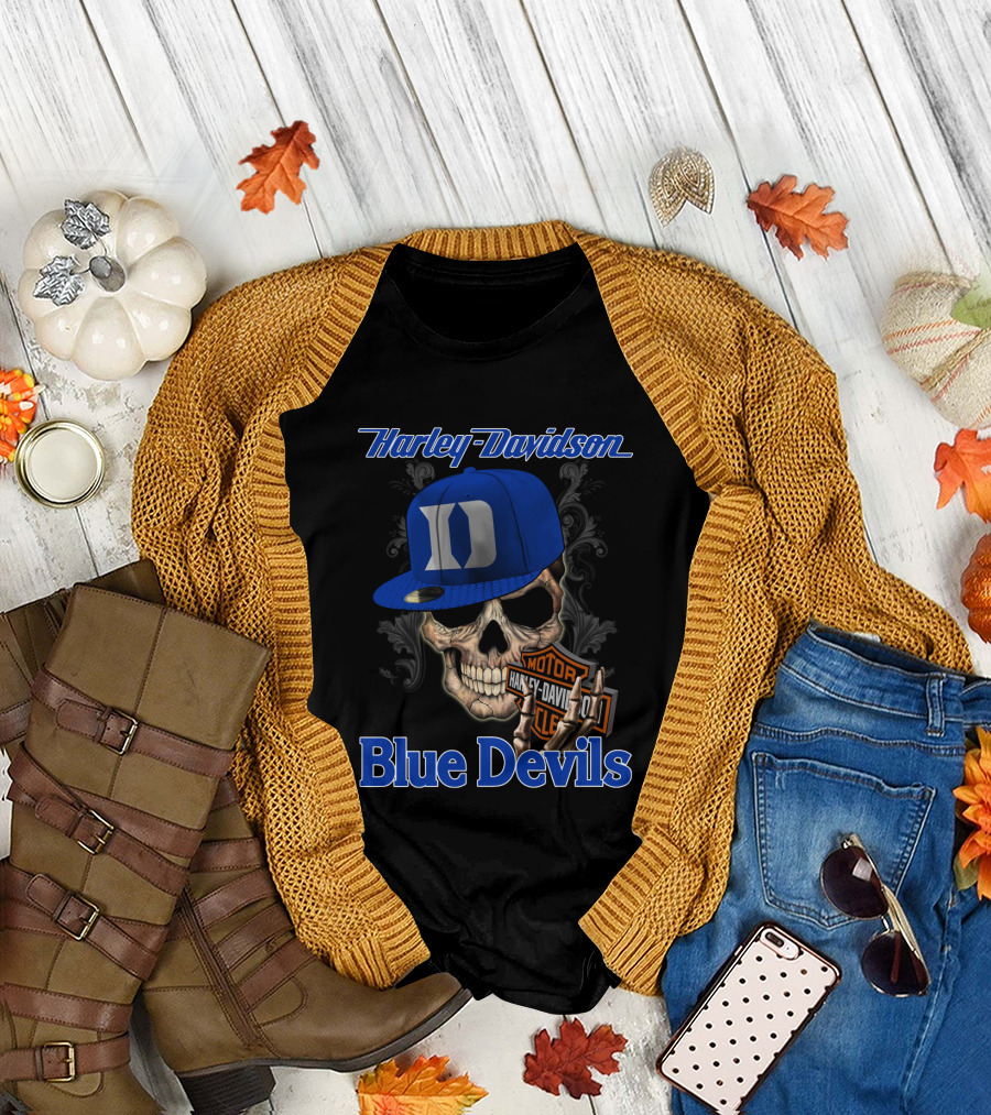Harley Davidson Skull Duke Blue Devils T-Shirt