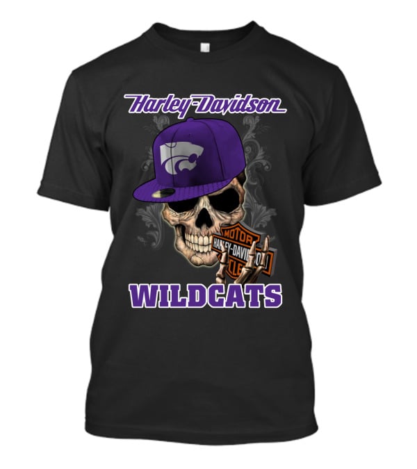 Harley Davidson Wildcats Skull Kansas State T-Shirt
