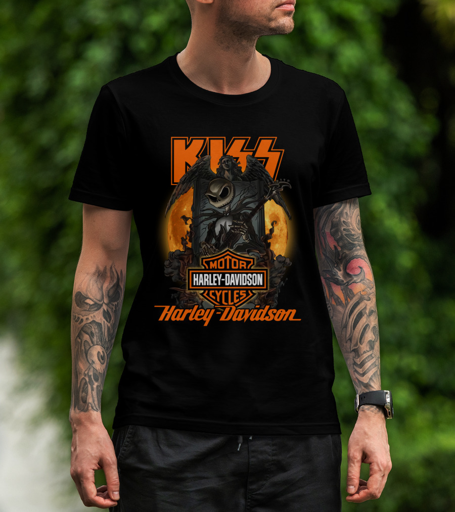 Kiss Harley Davidson Nightmare Before Christmas Crossover T-Shirt