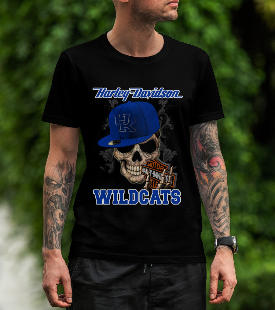 Harley Davidson Skull Kentucky Wildcats T-Shirt