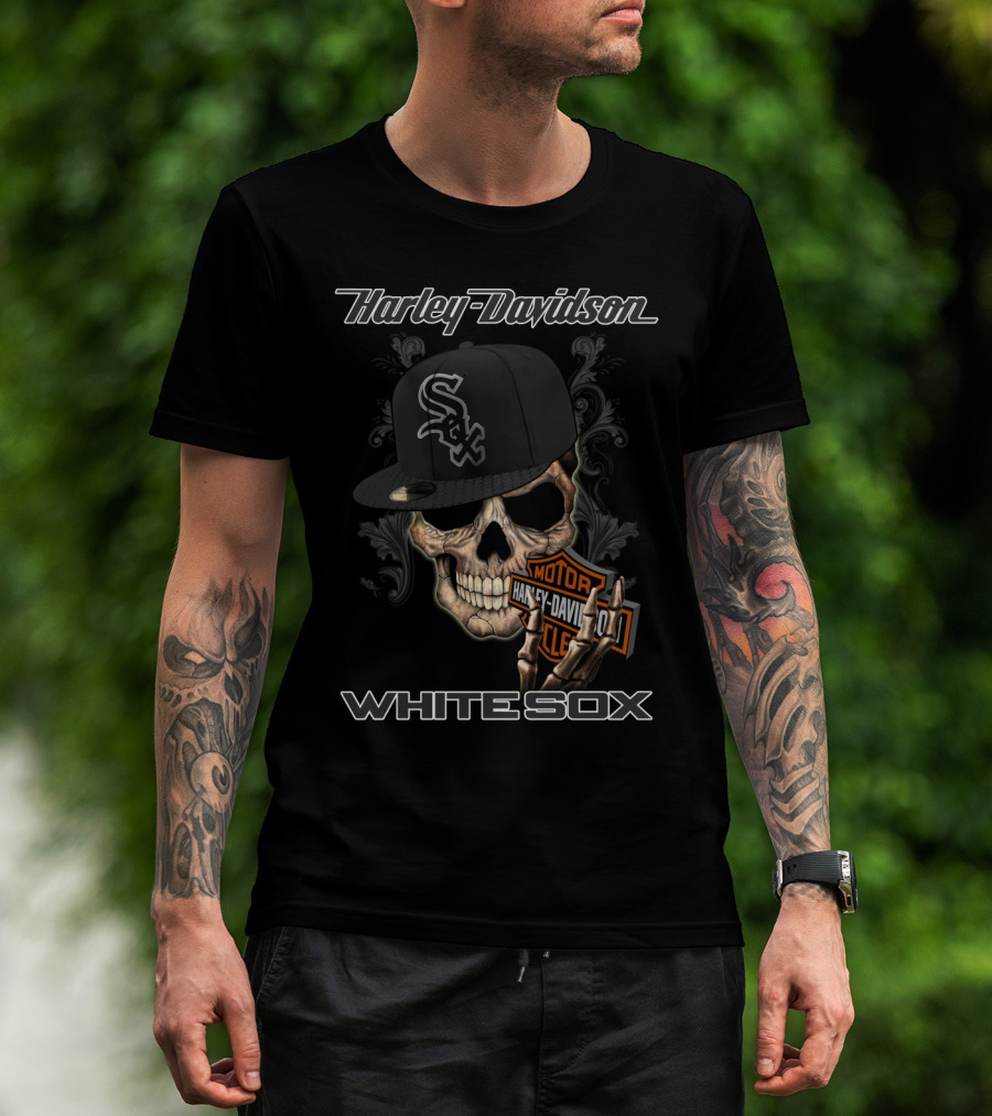 Harley Davidson Skull Chicago White Sox T-Shirt