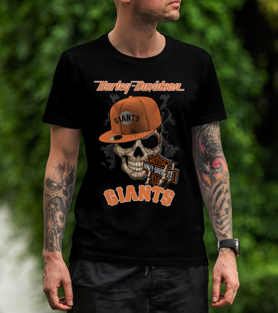 Harley Davidson Giants Skull Cap Motor San Francisco T-Shirt
