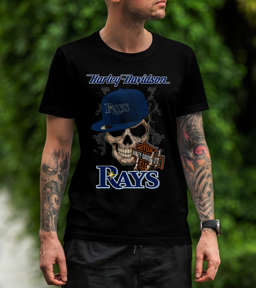 Harley Davidson Skull Rays Tampa Bay T-Shirt