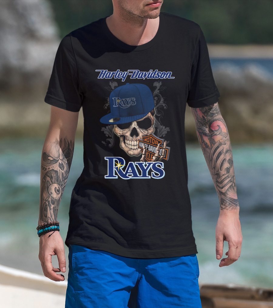 Harley Davidson Skull Rays Tampa Bay T-Shirt