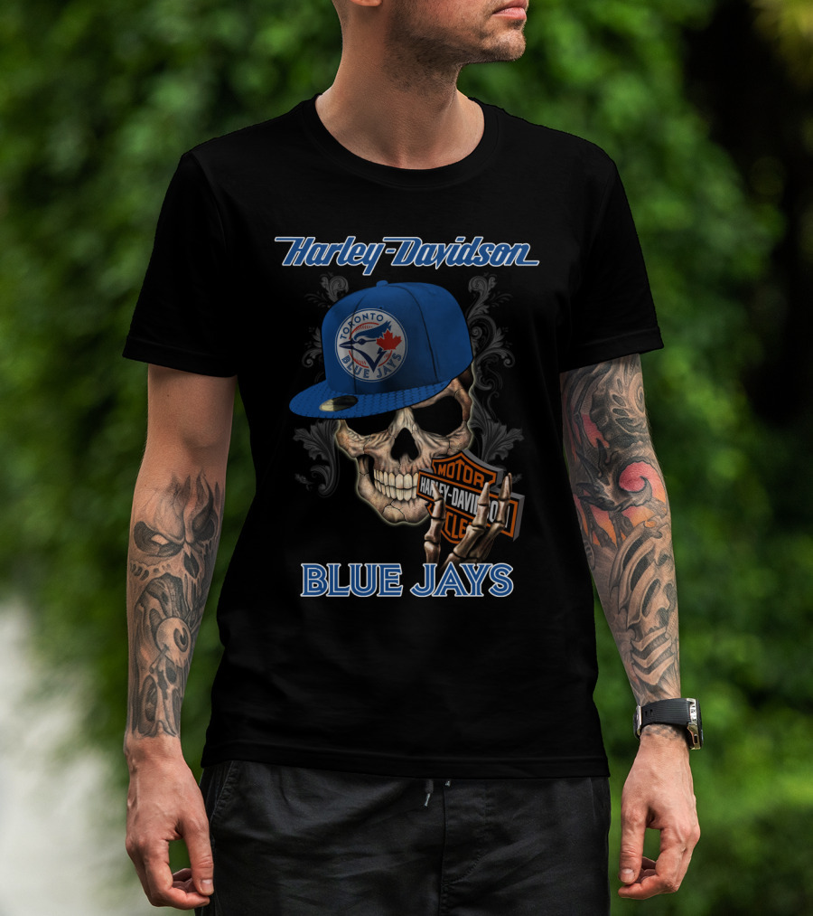 Harley Davidson Toronto Blue Jays Skull T-Shirt