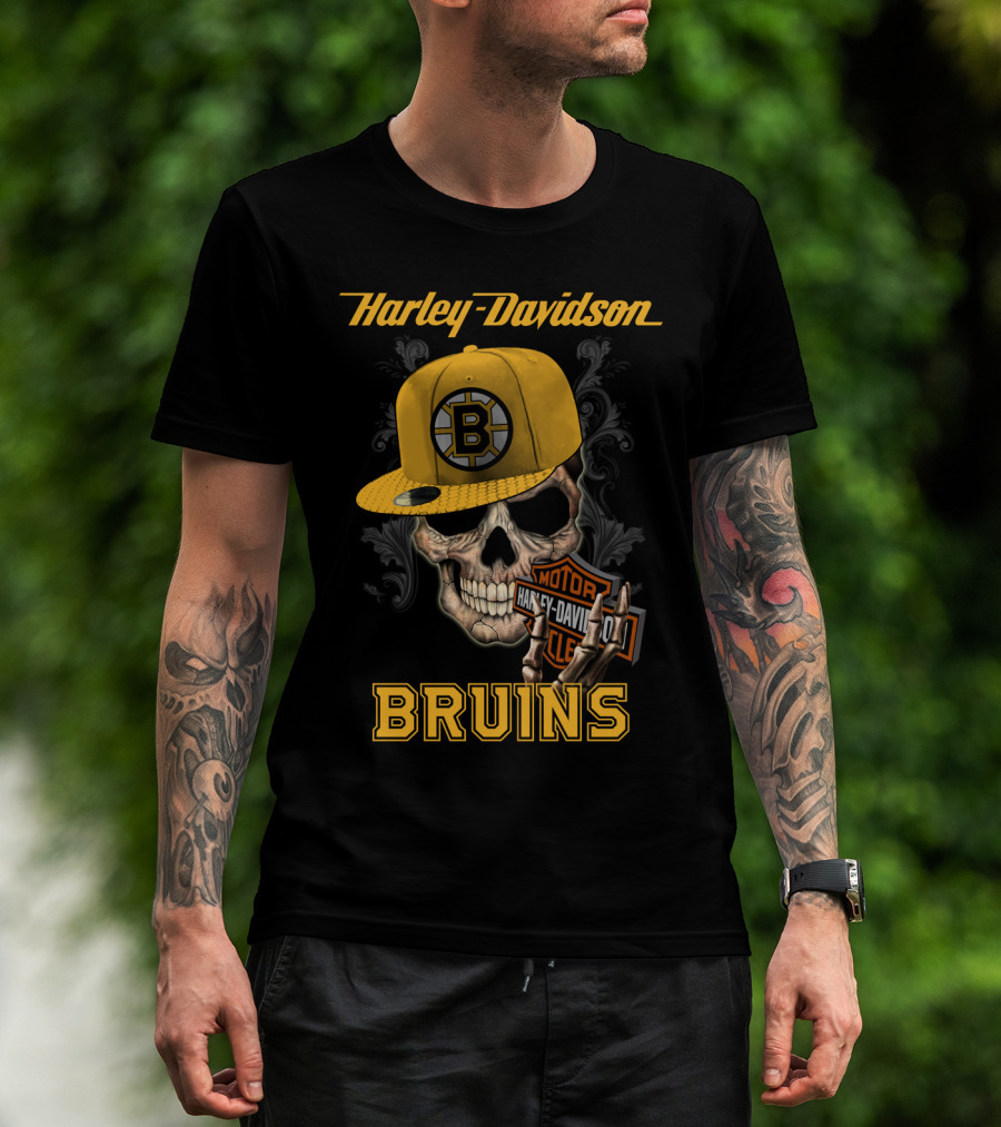 Harley Davidson Skull Boston Bruins T-Shirt