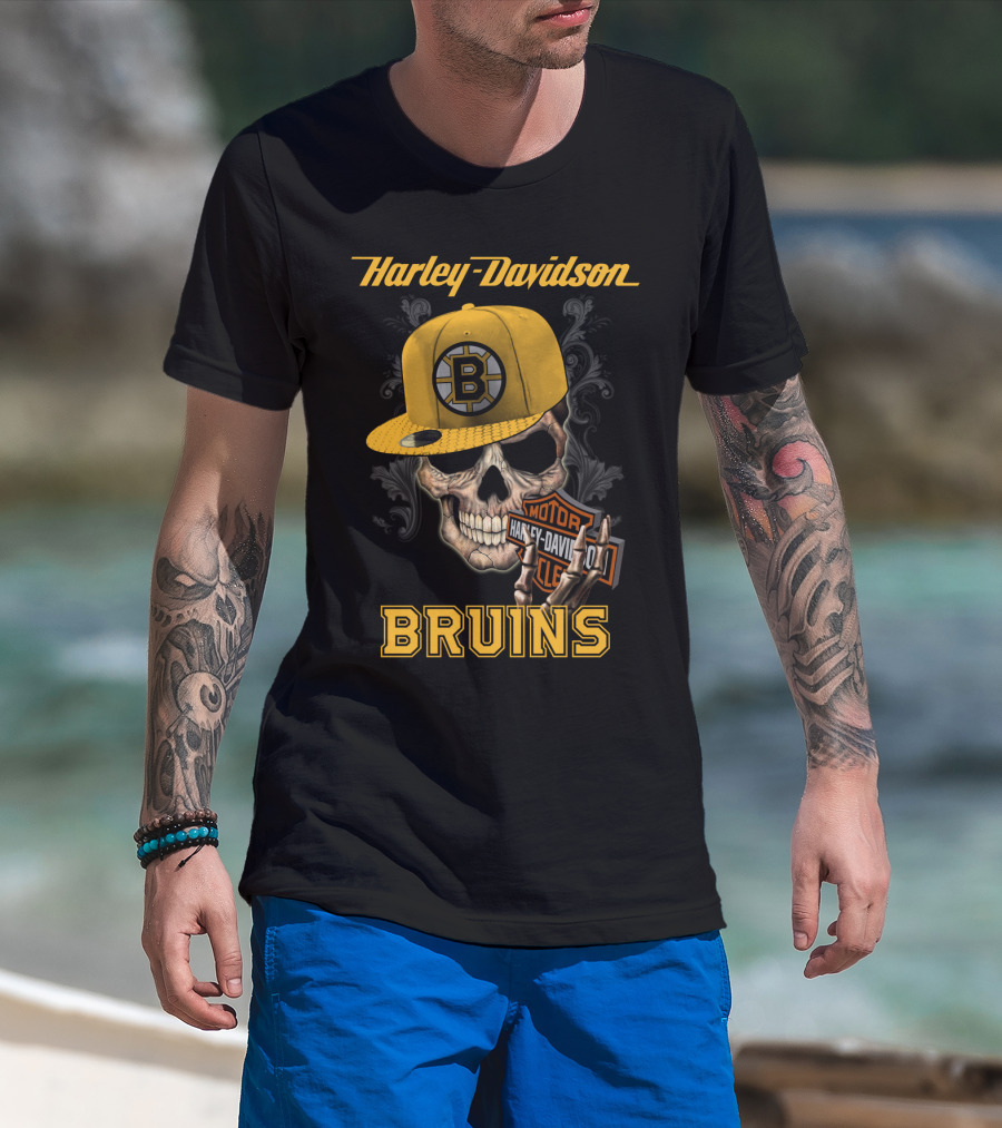 Harley Davidson Skull Boston Bruins T-Shirt
