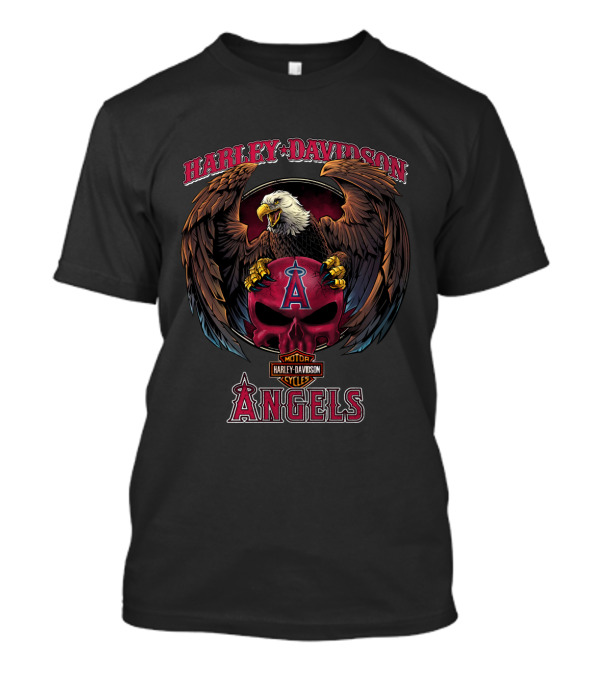 Harley Davidson Los Angeles Angels Eagle Skull T-Shirt