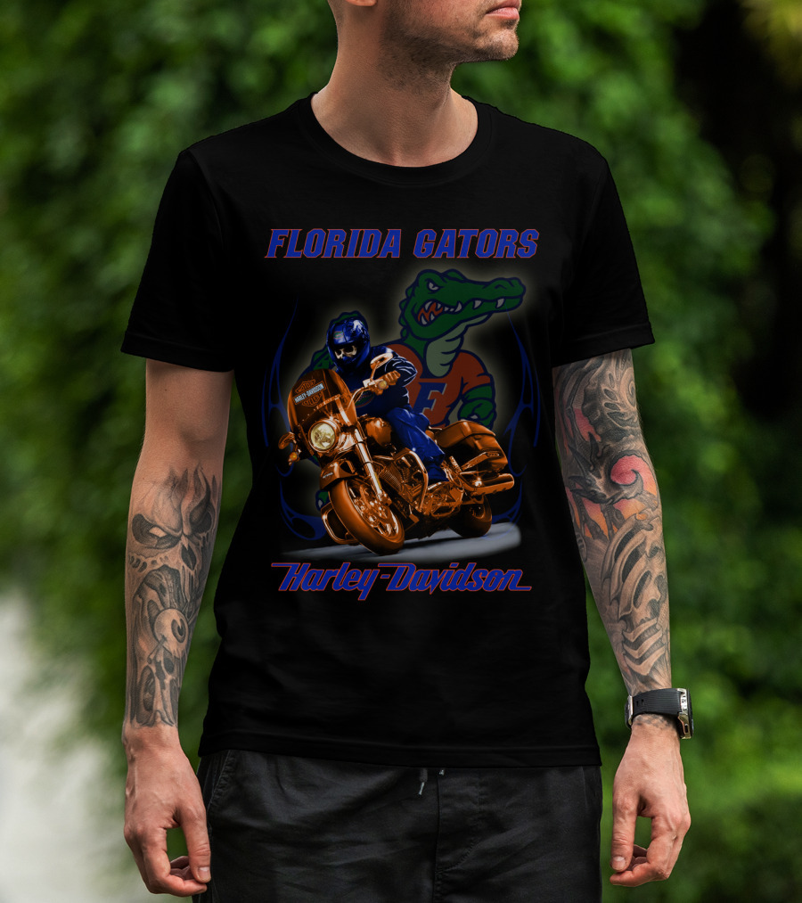 Florida Gators Harley Davidson Motorbike Rider T-Shirt