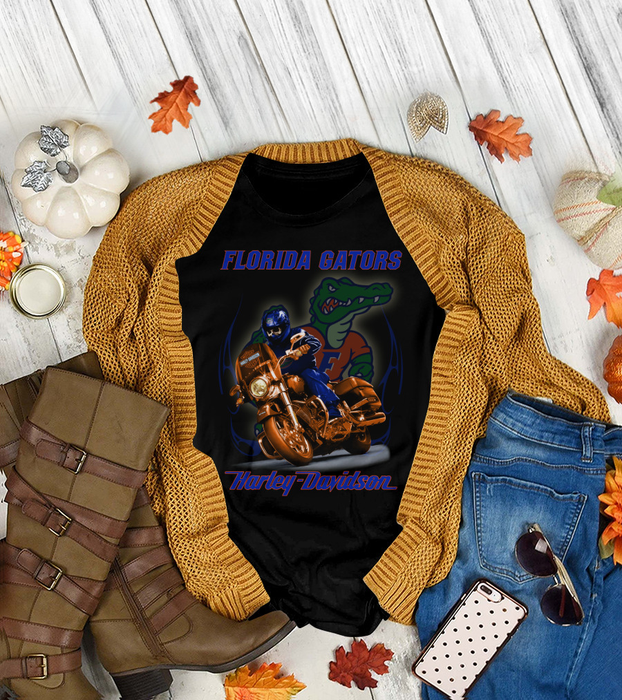 Florida Gators Harley Davidson Motorbike Rider T-Shirt